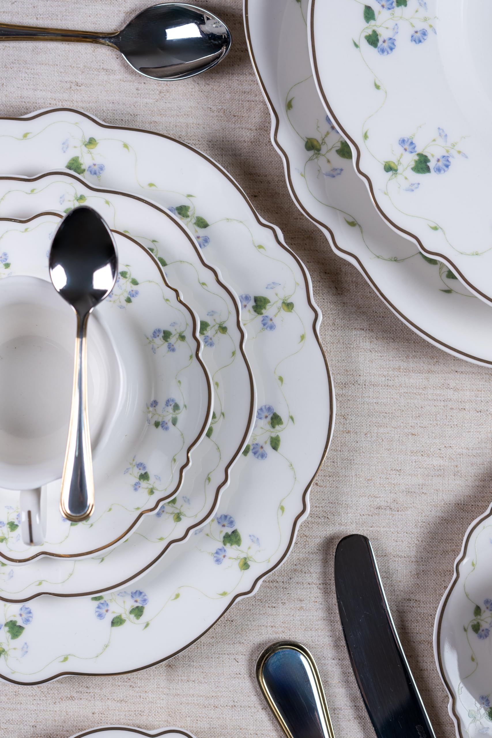 Aparelho de Jantar com Filado Dourado - Royal Romantic - New Bone